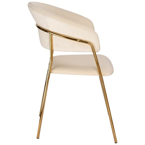 Krzesło welurowe beżowe COLIN GOLD