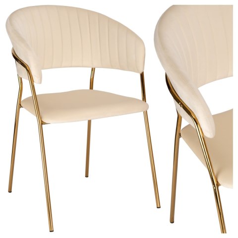 Krzesło welurowe beżowe COLIN GOLD