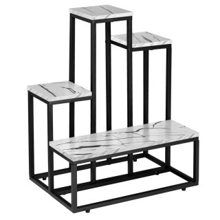 Kwietnik stojący ANTIRES biały marmur metalowy