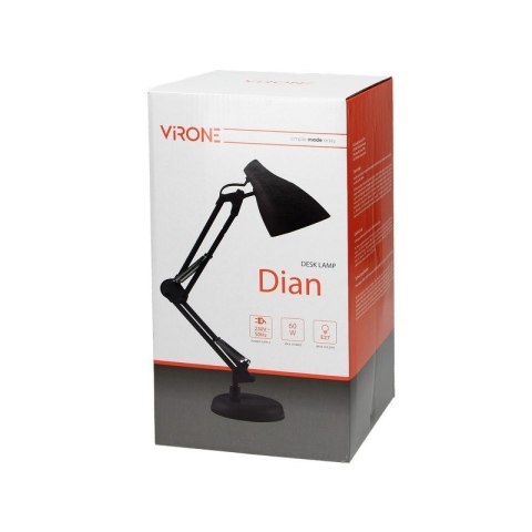 LAMPA BIURKOWA DIAN 60W E27 STAL, CZARNA LAMPA BIURKOWA DIAN 60W E27 STAL, CZARNA