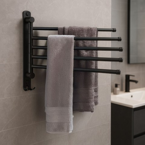 Wieszak łazienkowy na ręczniki ONTI czarny
