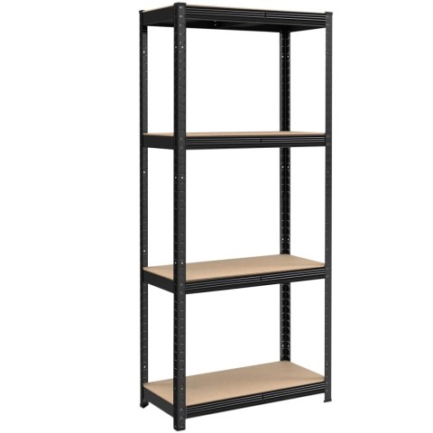Regał magazynowy 4 poziomy 174x80x40 150 kg czarny