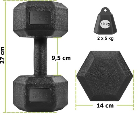 Zestaw 2 hantli OLIMP hantle 2x5 kg