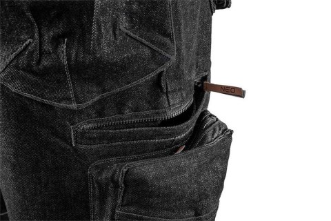 KRÓTKIE SPODENKI ROBOCZE DENIM, CZARNE XL