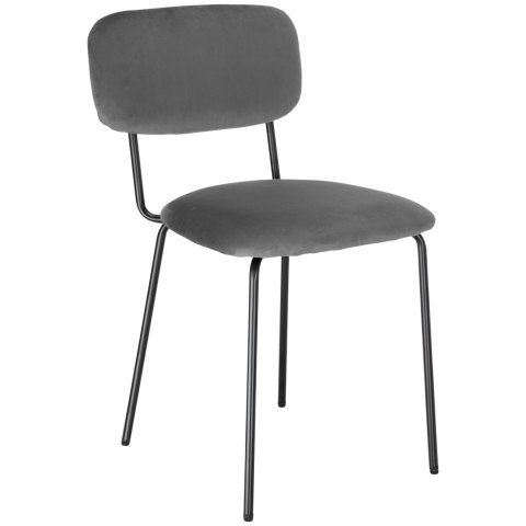 Krzesło welurowe LOUIS black grafitowe velvet