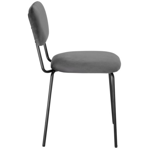 Krzesło welurowe LOUIS black grafitowe velvet