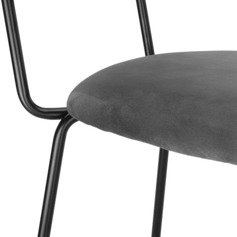 Krzesło welurowe LOUIS black grafitowe velvet