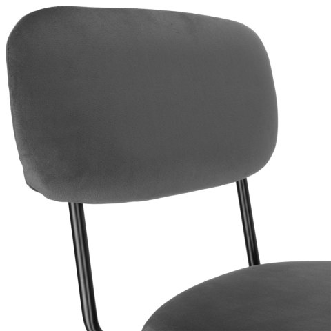 Krzesło welurowe LOUIS black grafitowe velvet