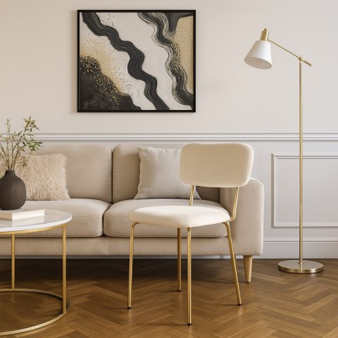 Krzesło welurowe LOUIS gold beżowe velvet