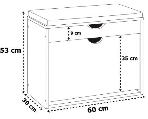 Szafka na buty do przedpokoju HEDOR BLACK
