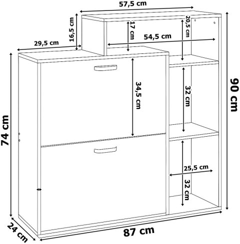 Szafka na buty z regałem ZEFIR