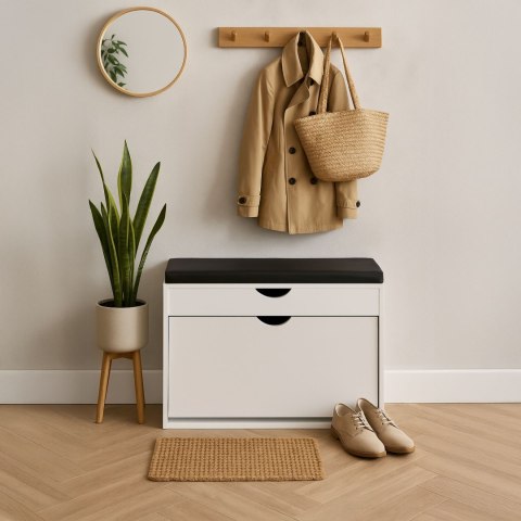 Szafka na buty z siedziskiem do przedpokoju HEDOR WHITE