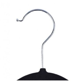 Wieszak flokowany Roxi komplet 5 szt. - czarny