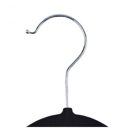 Wieszak flokowany Roxi komplet 5 szt. - czarny