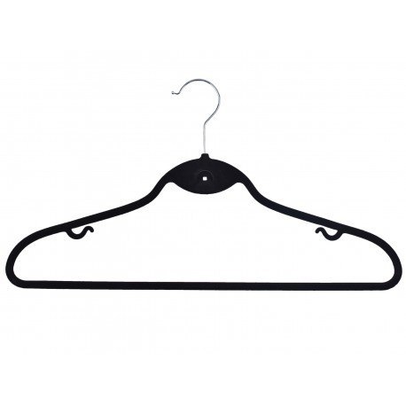 Wieszak flokowany Roxi komplet 5 szt. - czarny