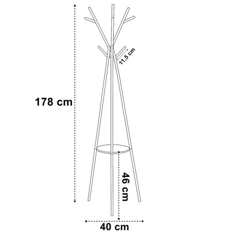 Wieszak stojący czarny PILUR