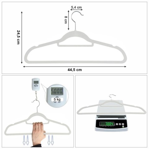WIESZAK WELUROWY MAXI KOMPLET 10 SZT - SZARY