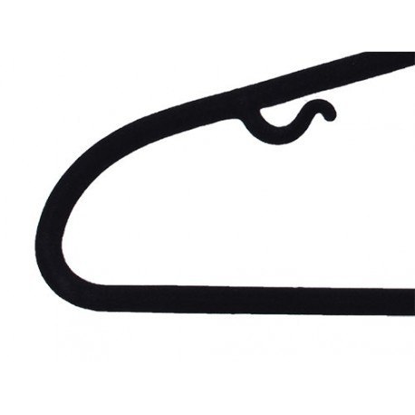 Wieszak welurowy Roxi komplet 10 sztuk czarny