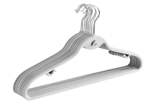 Wieszak welurowy Roxi komplet 10 sztuk szary