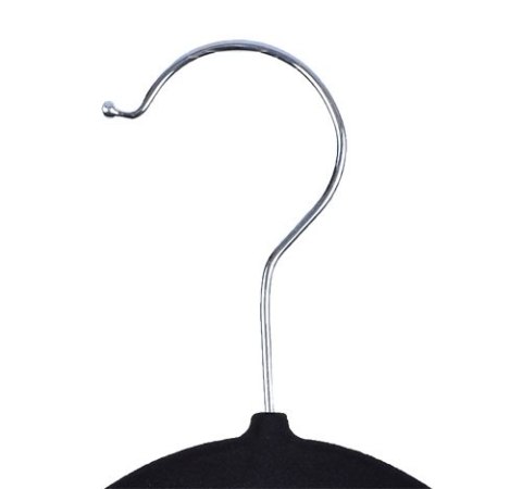 Wieszak welurowy Roxi komplet 20 sztuk czarny