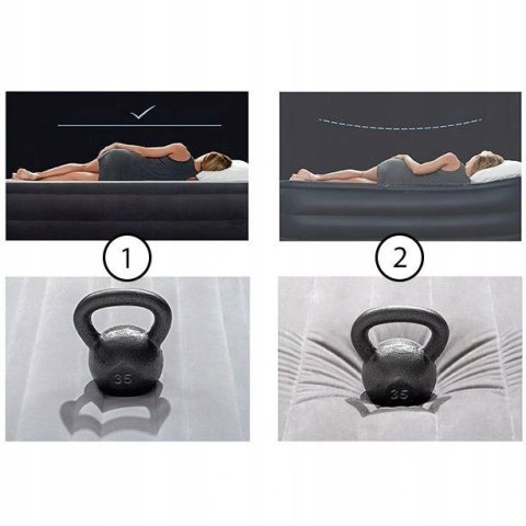 Duży materac dmuchany dwuosobowy 203x152x36 cm z wbudowaną pompką elektryczną łóżko INTEX 64159