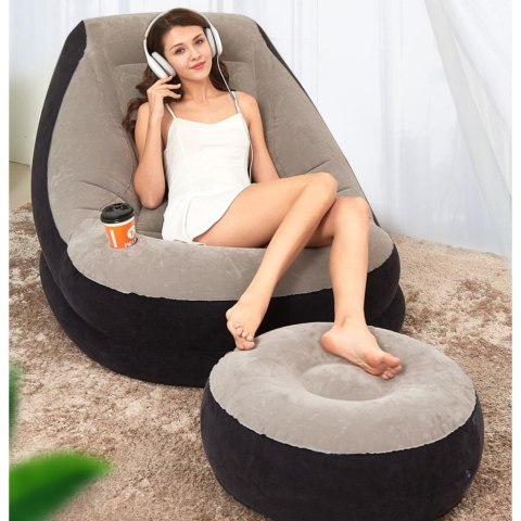 Fotel dmuchany sofa z podnóżkiem 1-osobowa INTEX 68564