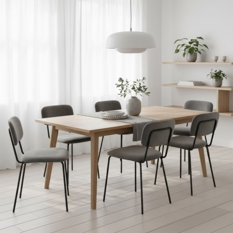 Krzesło welurowe LOUIS black grafitowe velvet