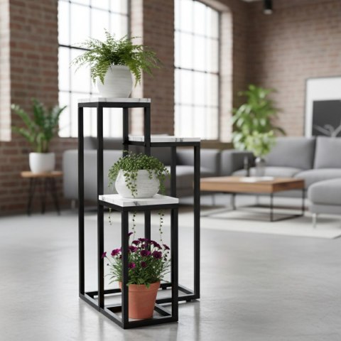 Kwietnik stojący Munir biały marmur