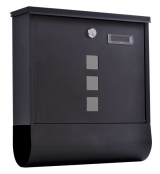 Skrzynka pocztowa na listy Hans z gazetnikiem czarna
