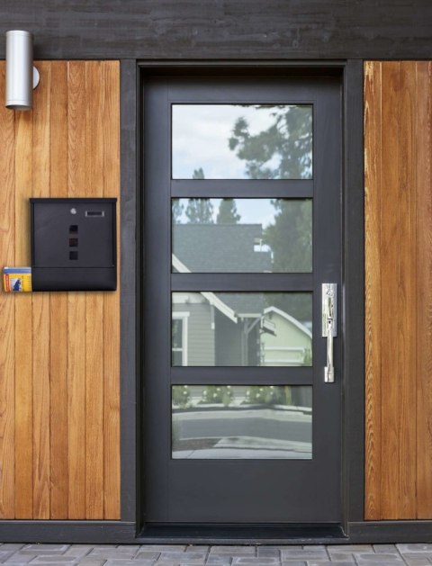 Skrzynka pocztowa na listy Hans z gazetnikiem czarna