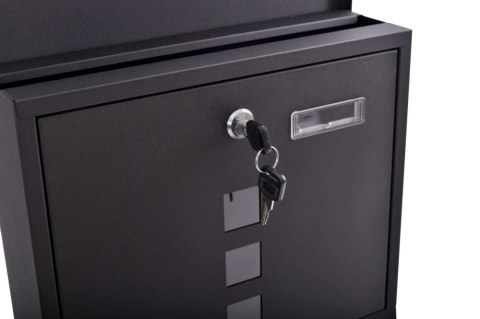 Skrzynka pocztowa na listy Hans z gazetnikiem czarna