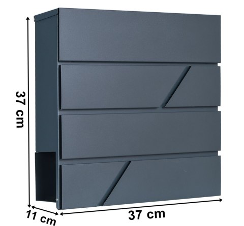 Skrzynka pocztowa na listy Tove antracyt z napisami