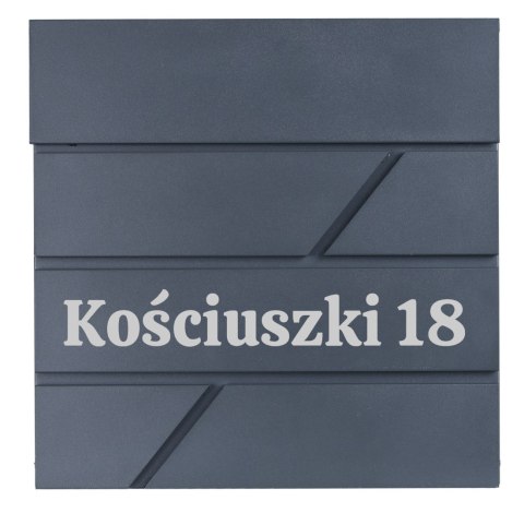 Skrzynka pocztowa na listy Tove antracyt z napisami