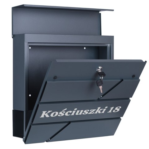 Skrzynka pocztowa na listy Tove antracyt z napisami