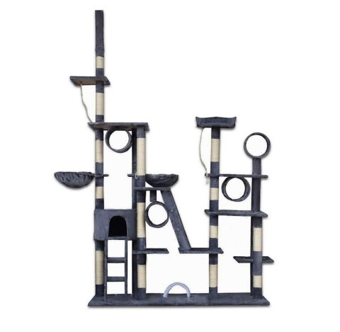 DRAPAK DLA KOTA XXL DUŻY 255cm WIEŻA HAMAK TUBA DOMEK LEGOWISKO CIEMNY SZARY