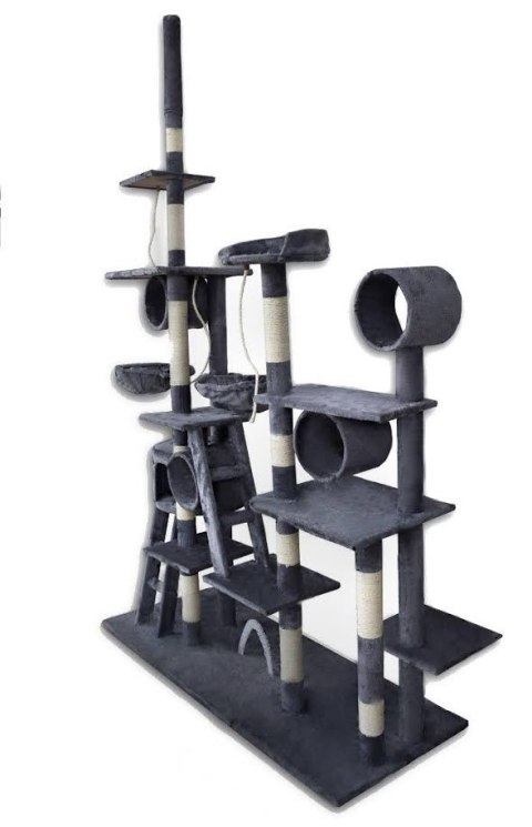 DRAPAK DLA KOTA XXL DUŻY 255cm WIEŻA HAMAK TUBA DOMEK LEGOWISKO CIEMNY SZARY