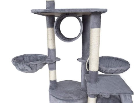 DRAPAK DLA KOTA XXL DUŻY 255cm WIEŻA HAMAK TUBA DOMEK LEGOWISKO JASNY SZARY