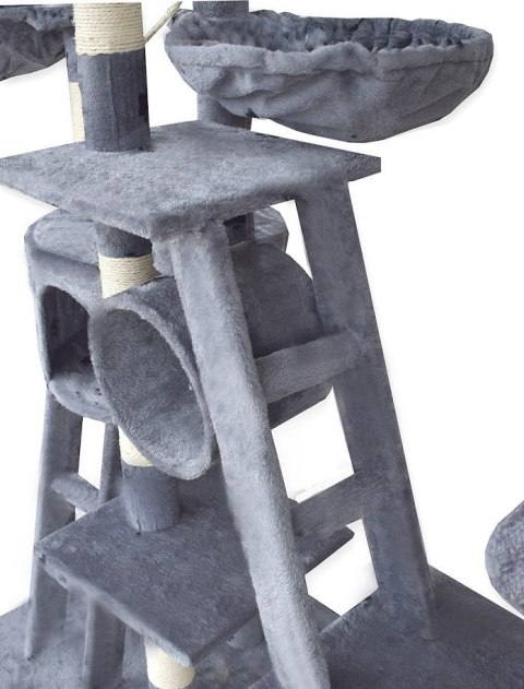 DRAPAK DLA KOTA XXL DUŻY 255cm WIEŻA HAMAK TUBA DOMEK LEGOWISKO JASNY SZARY