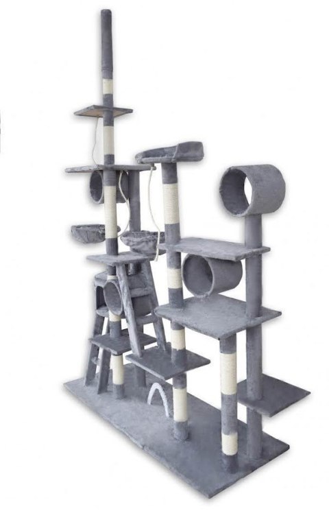 DRAPAK DLA KOTA XXL DUŻY 255cm WIEŻA HAMAK TUBA DOMEK LEGOWISKO JASNY SZARY