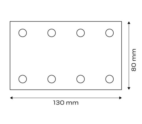PAPIER ŚCIERNY PROSTOKĄT P240 130*80MM, 8 OTW. 5 SZT.