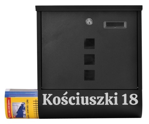Skrzynka pocztowa na listy Hans czarny z napisami