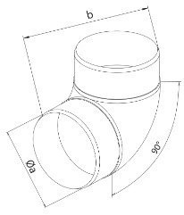 KOLANO KANAŁU OKRĄGŁEGO 100MM 90'