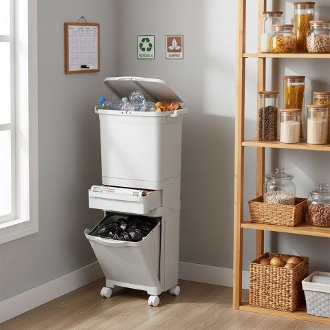 Kosz na śmieci do segregacji NARDAN szary 42 litry