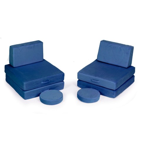 Sofa modułowa duża składana dla dzieci DIY 8 miękkich poduch - niebieska ECOTOYS