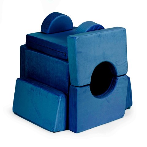 Sofa składana modułowa dla dzieci duża 2-osobowa DIY 10 miękkich poduch - niebieska ECOTOYS