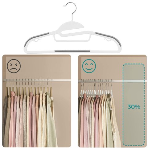 Wieszak Flexi komplet 10 sztuk biało-szary