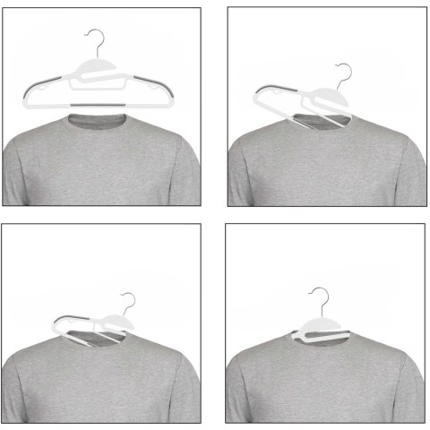 Wieszak Flexi komplet 10 sztuk biało-szary