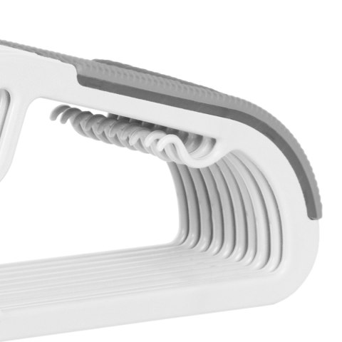 Wieszak Flexi komplet 10 sztuk biało-szary