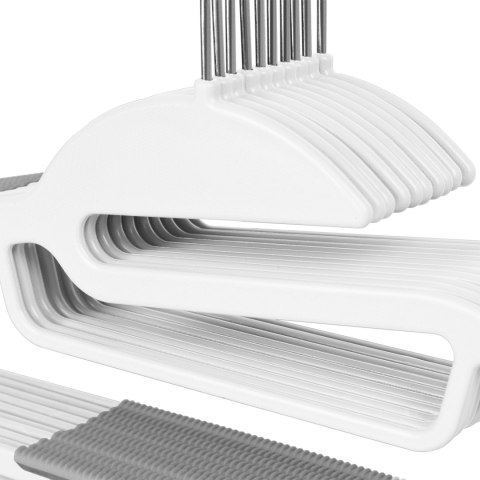 Wieszak Flexi komplet 10 sztuk biało-szary