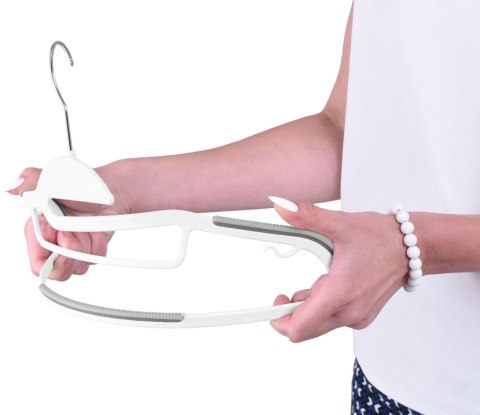 Wieszak Flexi komplet 10 sztuk biało-szary